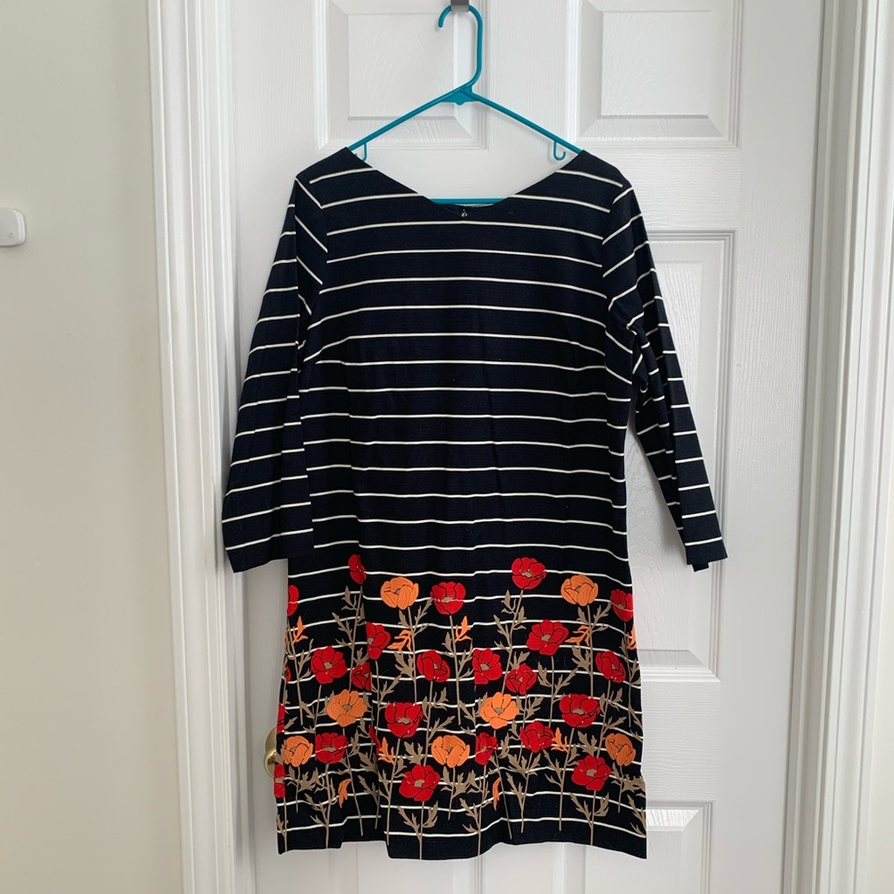 Lands End Black, White and Floral Dress